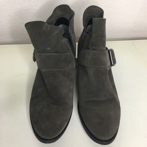 Franco Sarto brown leather booties casual buckle